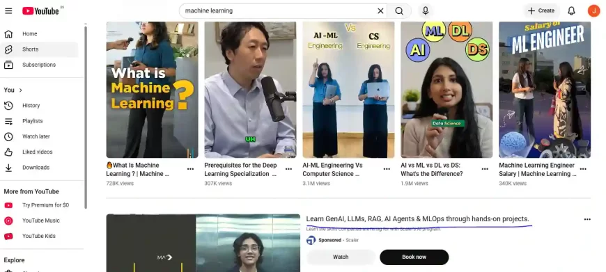 Yotube Home page